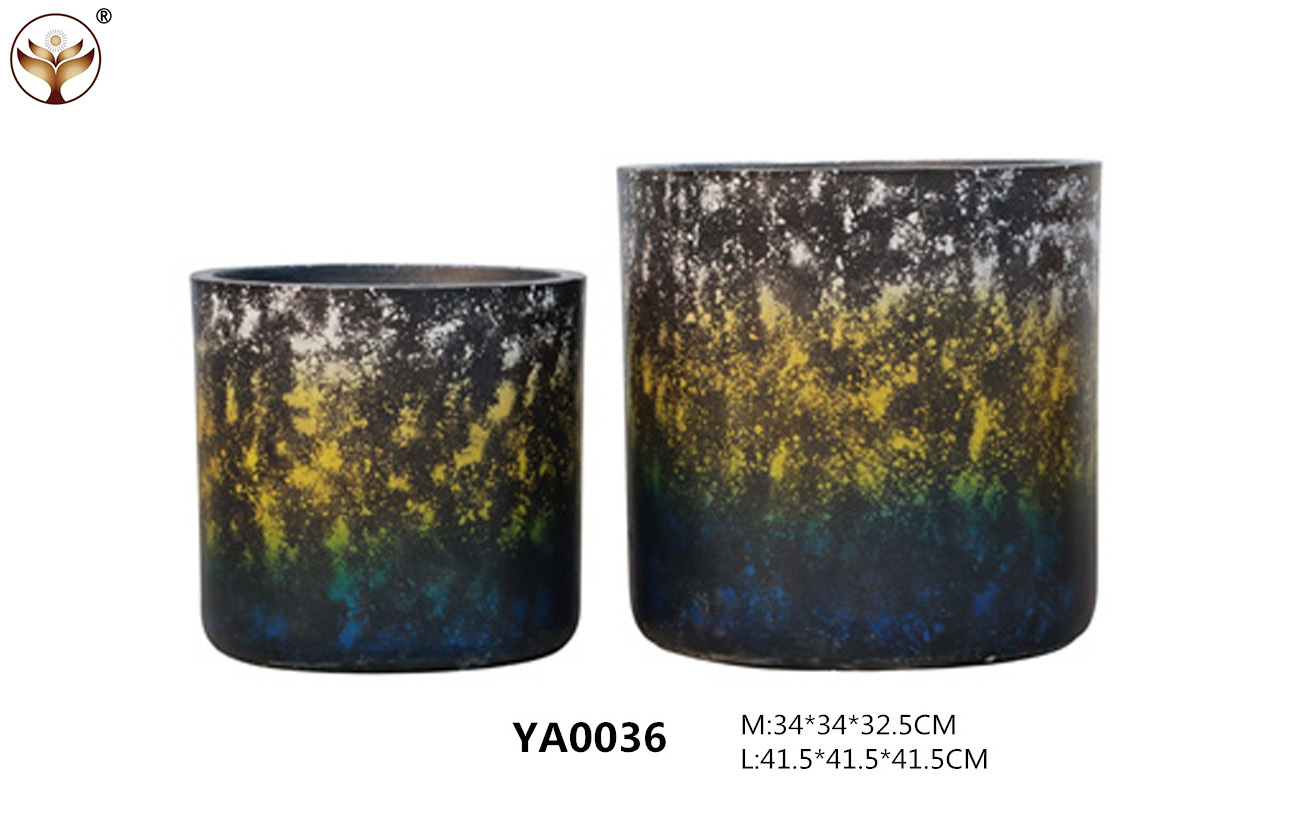 wholesale Cylindrical smooth surface magnesium oxide flowerpot