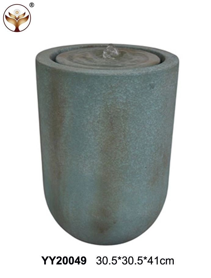 Cylindrical magnesium oxide indoor and outdoor fountain decoration with Led light