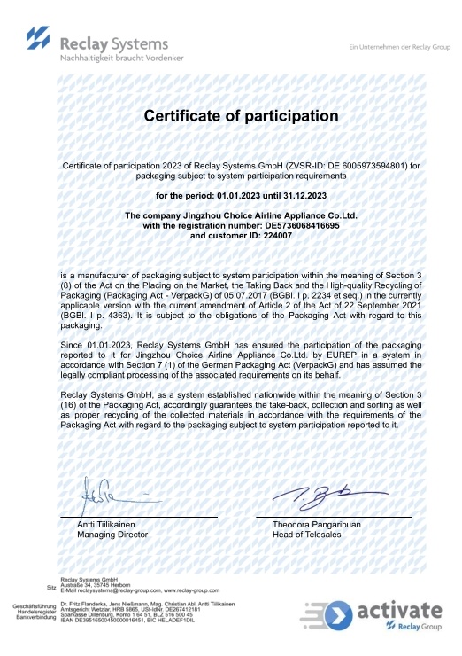 German Packaging Law 2023 Purchase of Recycling Certificates