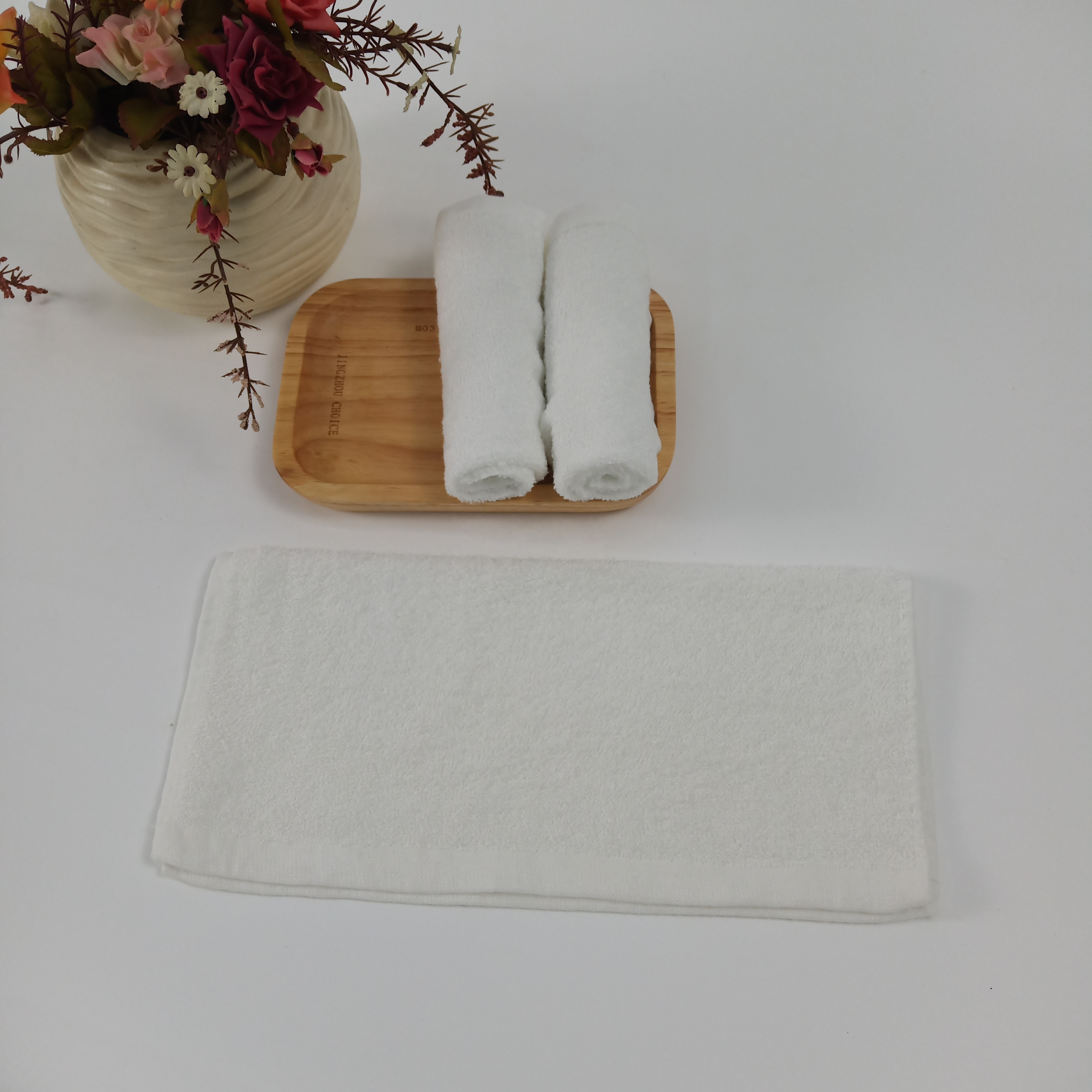 High Quality Soft White Bamboo Cotton Blended Towels For Cleaning Wiping