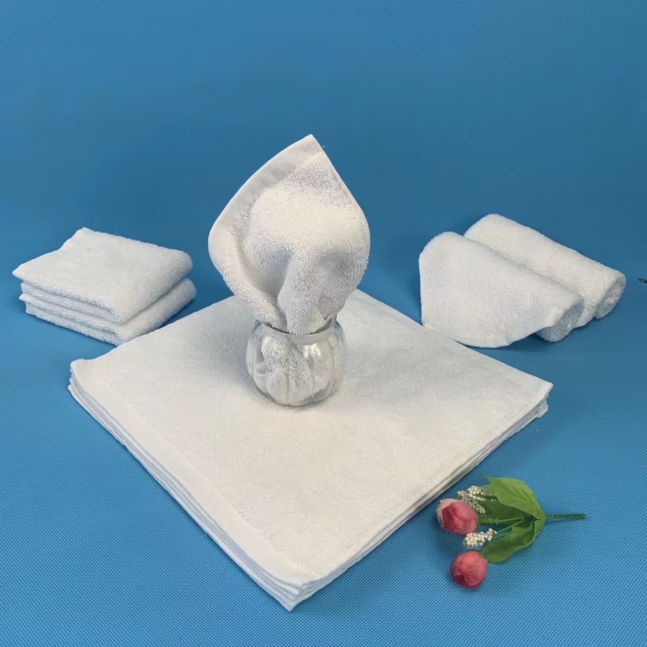 Disposable Cotton Oshibori Hand Towel Small Size Woven Technics Washable Bulk Supply for Restaurant Wet Towel Production Line
