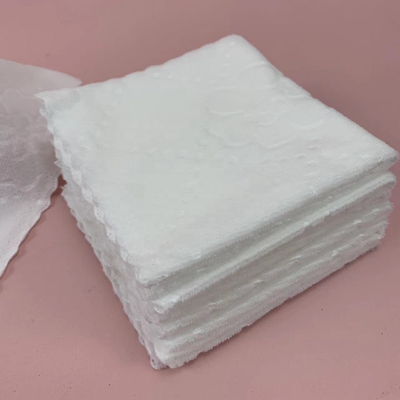 folded white embossed microfiber disposable hand towel  for oshibori production