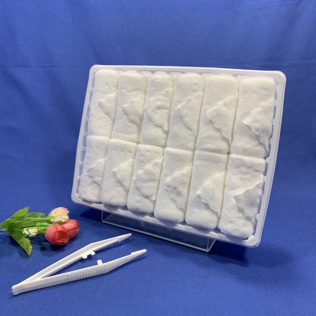 rolled microfiber disposable hot and cold face towel for airline