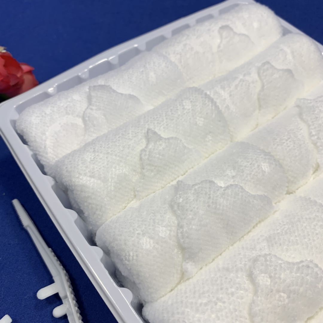 rolled microfiber disposable hot and cold face towel for airline