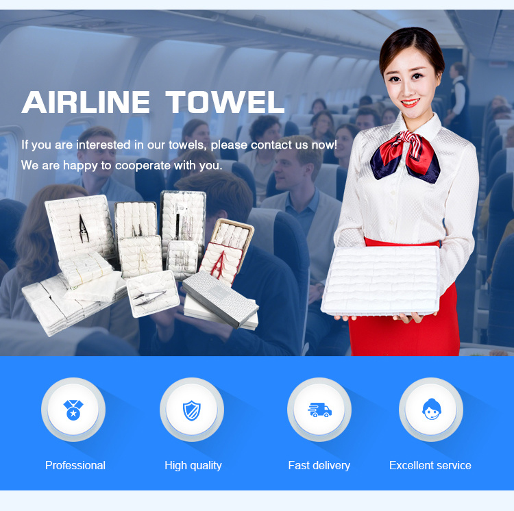 Wholesale 100% Cotton Woven One Time Use Disposable Airline Hot Towel