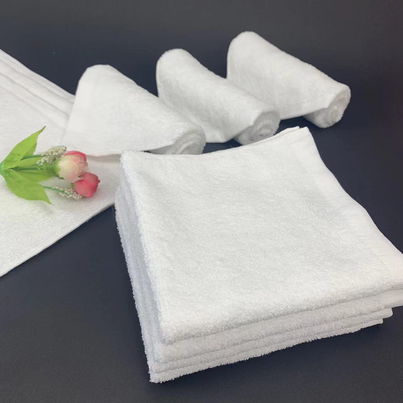 Disposable Cotton Oshibori Hand Towel Small Size Woven Technics Washable Bulk Supply for Restaurant Wet Towel Production Line