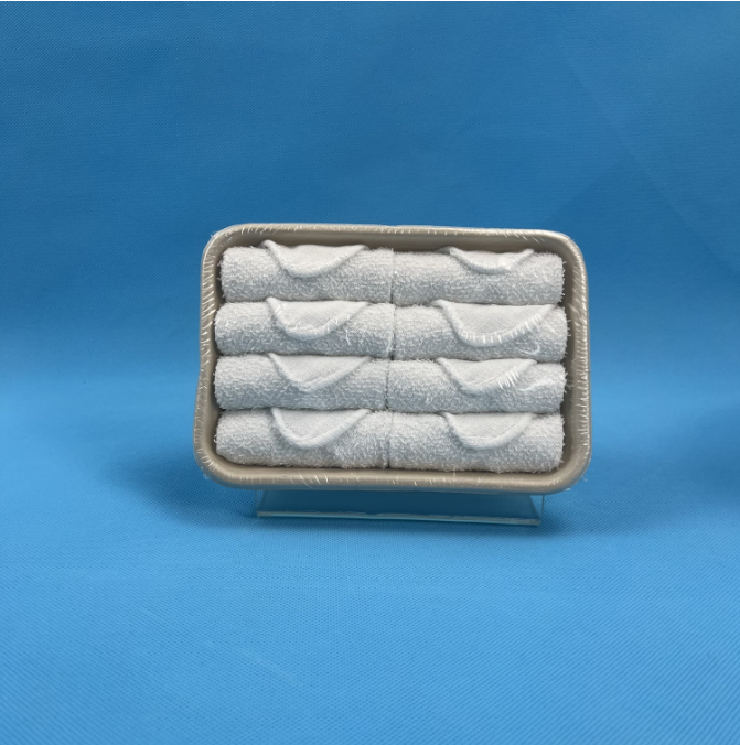 Environmental Rolled Cotton Disposable Face Hand Towel  in Environmental Tray