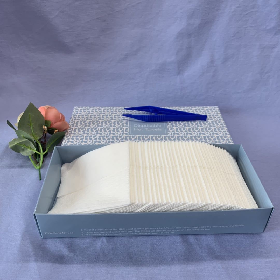Cheap Exquisite  Non-woven Tissue Paper Disposable Hand Towel for Airline ,hotel, Restaurant, Home, Travel