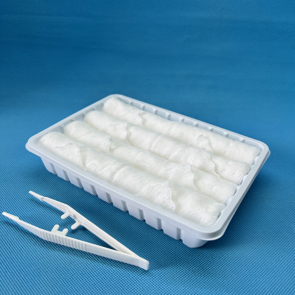 white rolled microfiber disposable airline oshibori towel