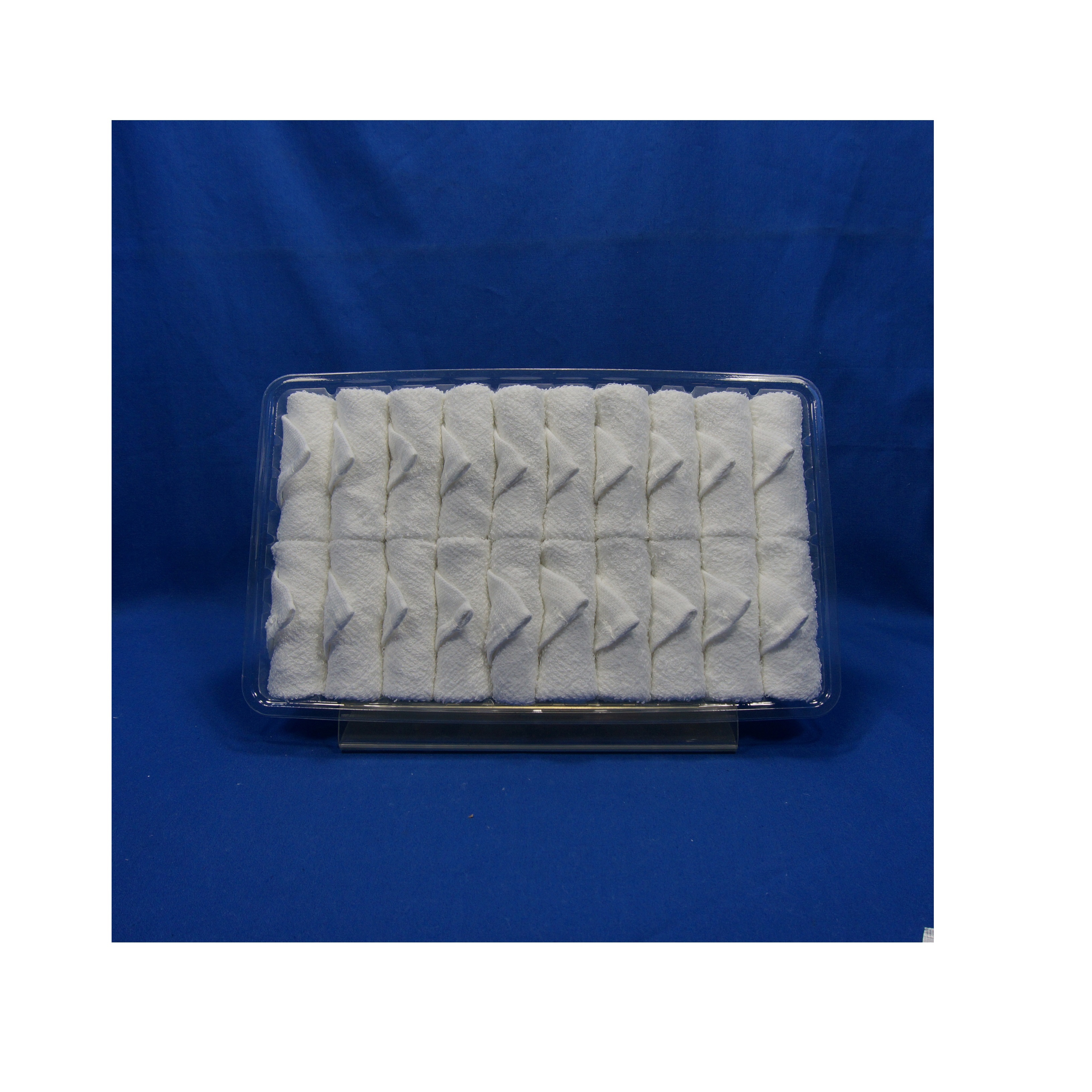 Airline Cotton Oshibori Inflight Towel 13g 20 Pcs Per Tray Disposable Woven Technique