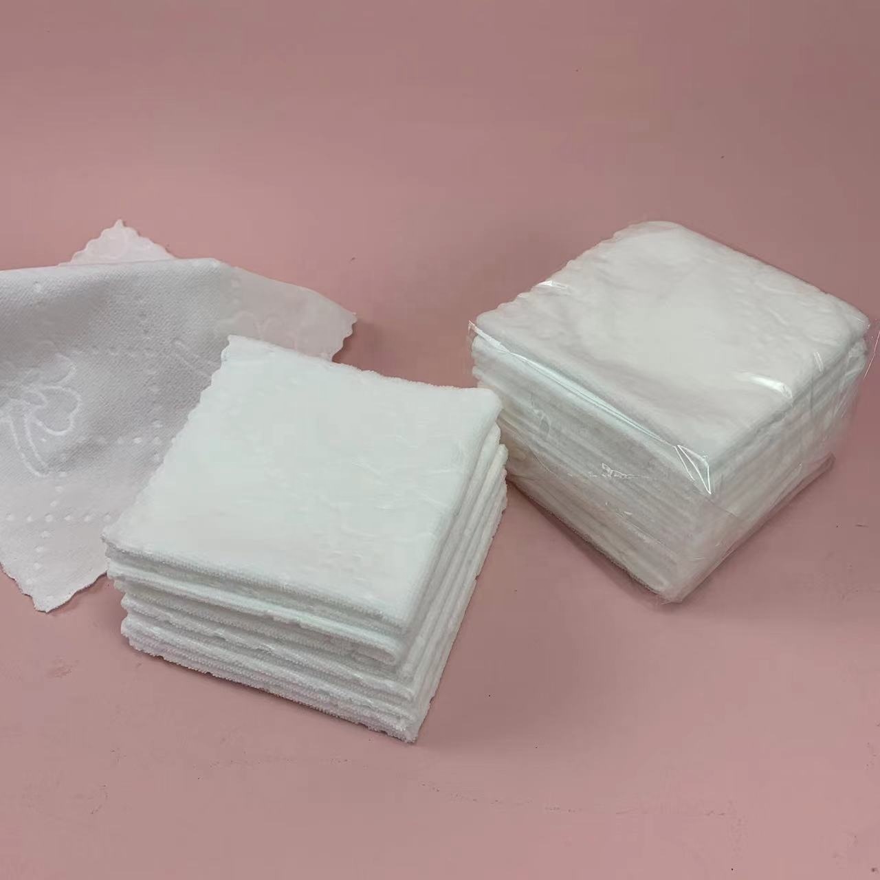 folded white embossed microfiber disposable hand towel  for oshibori production