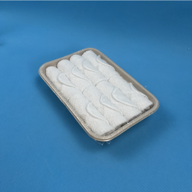 Environmental Rolled Cotton Disposable Face Hand Towel  in Environmental Tray