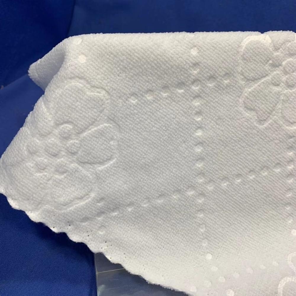 Super Soft Disposable Embossed White Quick-Dry Microfiber Hand Towel for Wet Wipes Machine and Factory Use