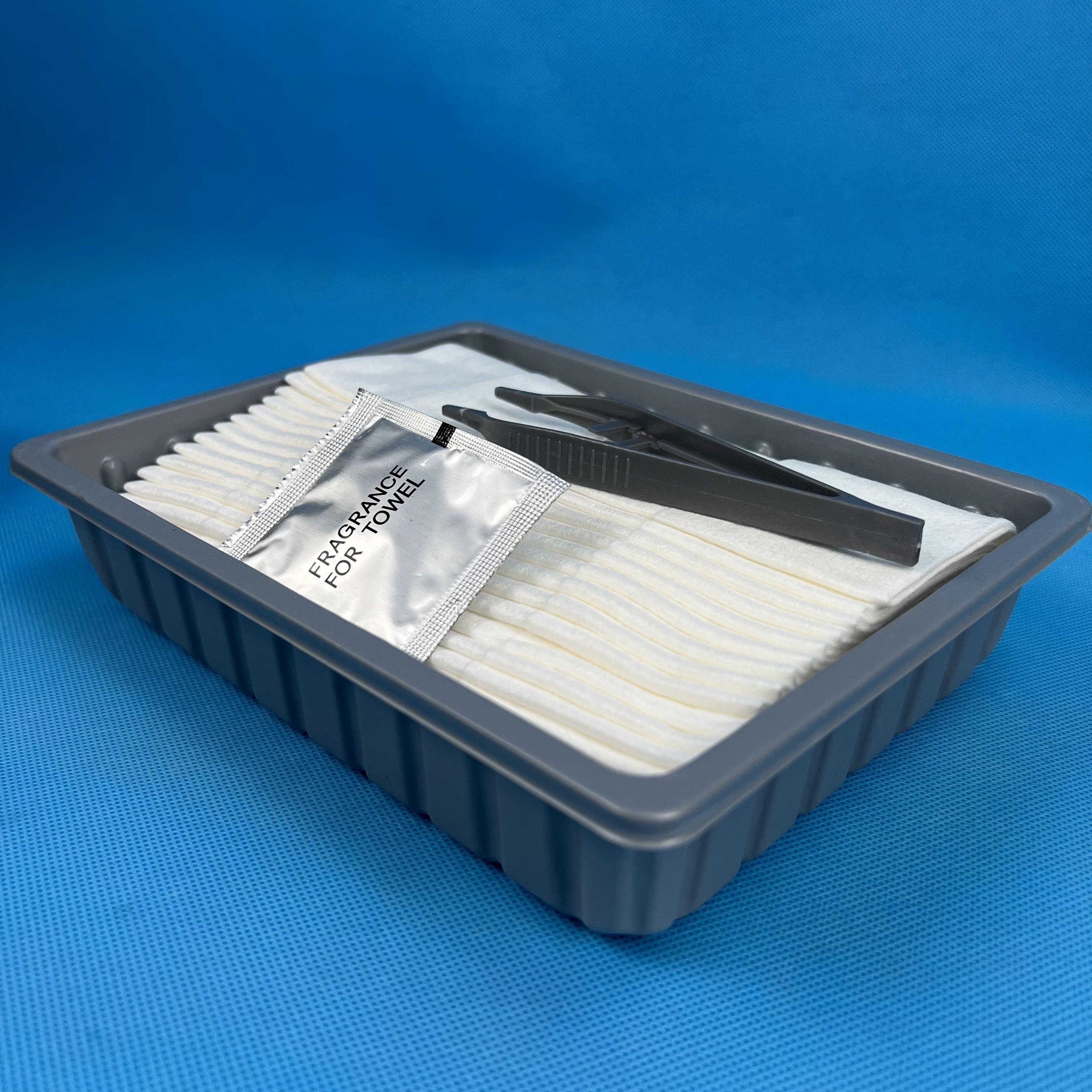 Disposable Economy Non Woven Folded Hot and Cold  Towel for Airline