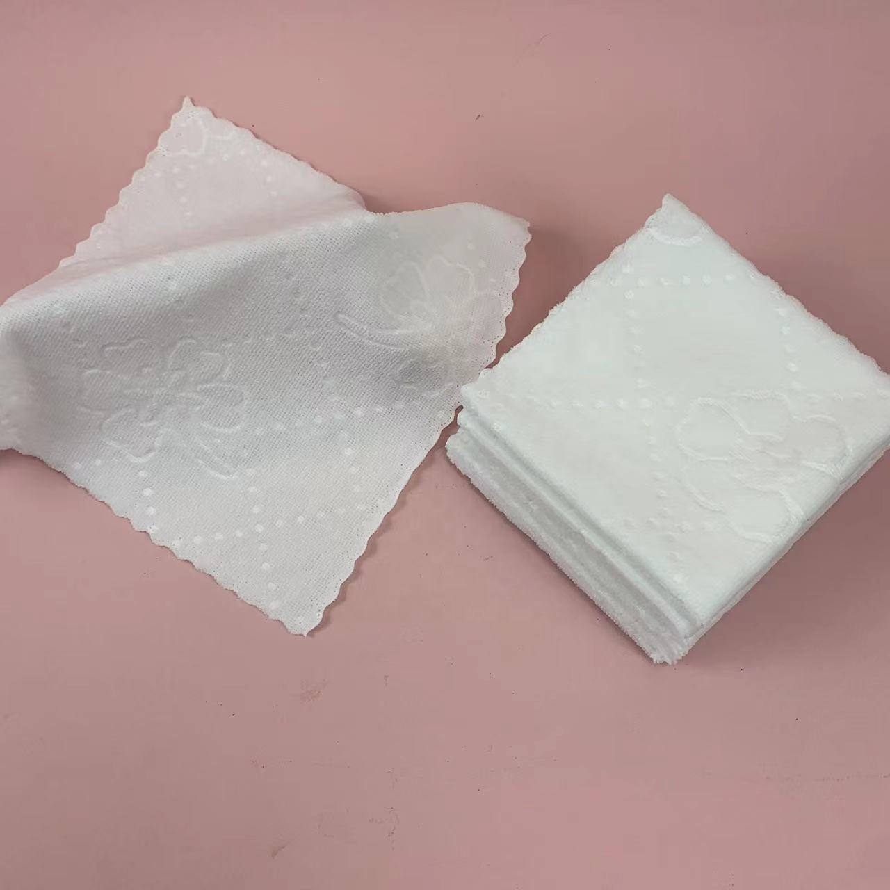 folded white embossed microfiber disposable hand towel  for oshibori production