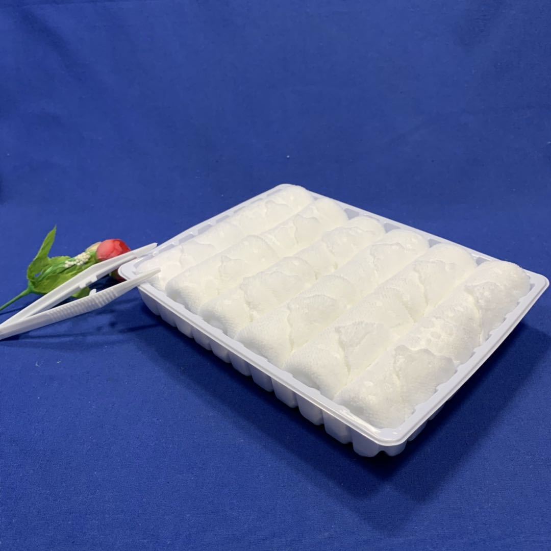 rolled microfiber disposable hot and cold face towel for airline