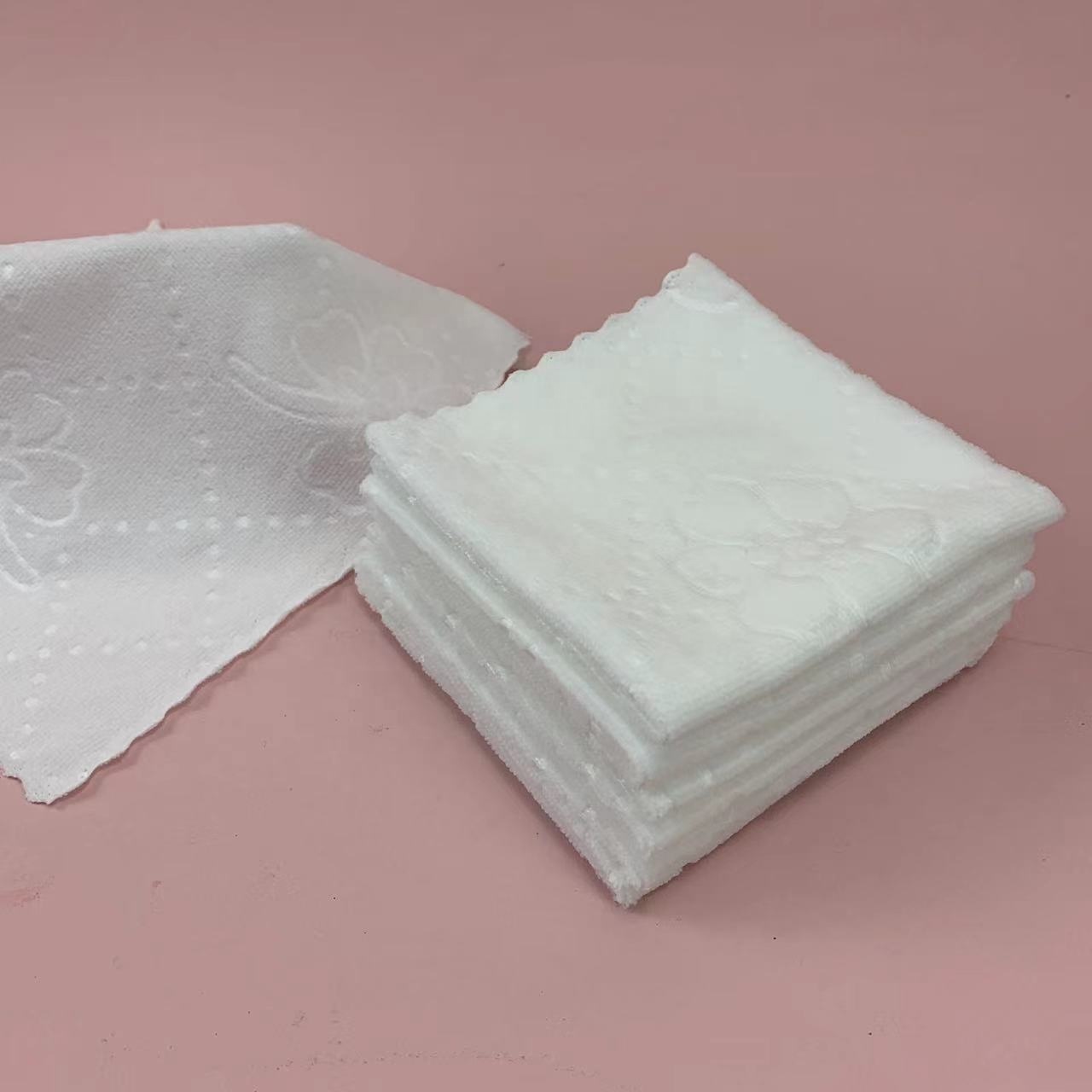 folded white embossed microfiber disposable hand towel  for oshibori production