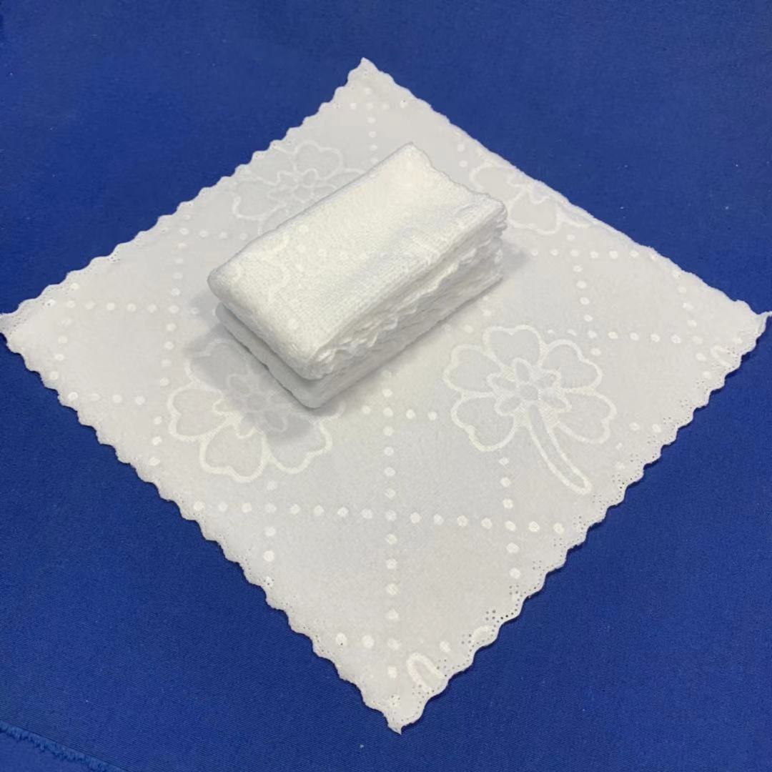 Super Soft Disposable Embossed White Quick-Dry Microfiber Hand Towel for Wet Wipes Machine and Factory Use