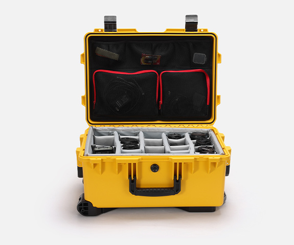 JSM-L213#X Waterproof Hard Plastic Case with Wheels Padded Dividers