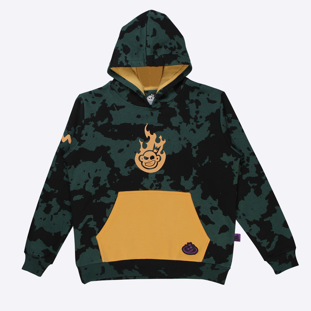 Green camouflage hoodie