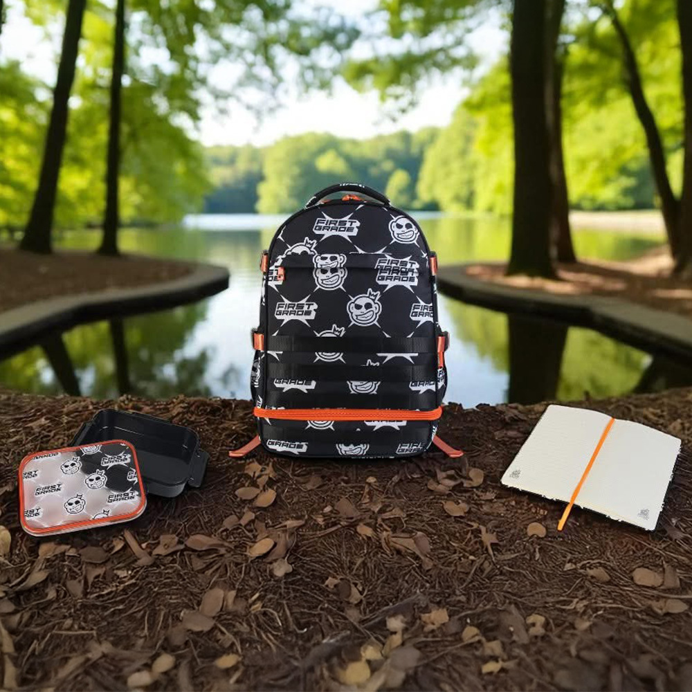 School Bag with Lunch Box in bottom