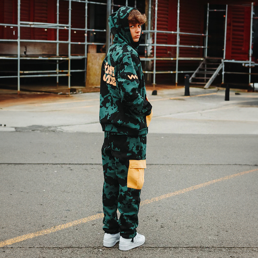 Green camouflage hoodie