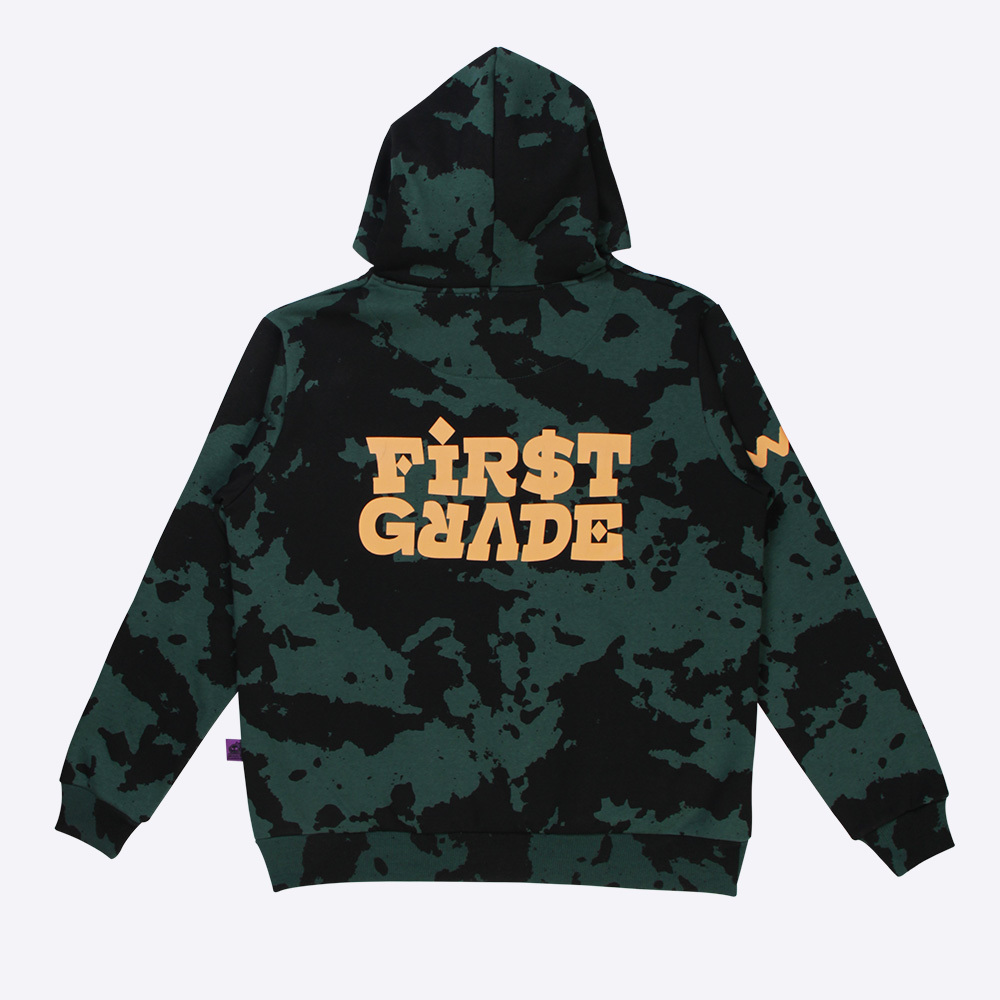 Green camouflage hoodie