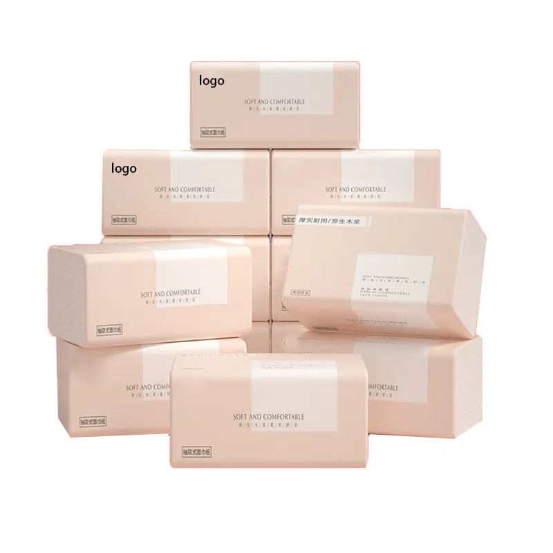 Soft virgin wood pulp facial tissue paper with 4 ply