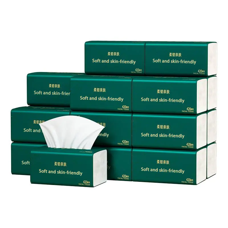 Soft Pack 3 Ply Embossed Virgin Wood Pulp Cheap Eco-friendly Household Facial Tissue Paper