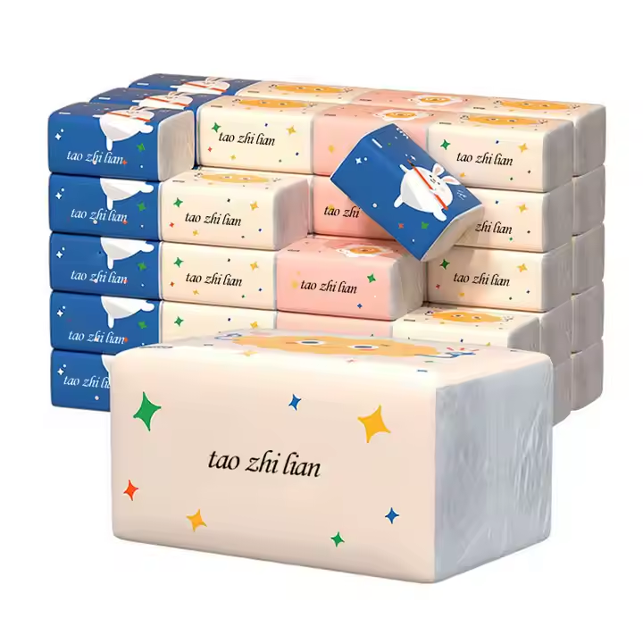 Household Hotel Good Quality Skinfriendly Soft Pack Facial Tissue Disposable Virgin Wood Pulp Facial Tissue Paper