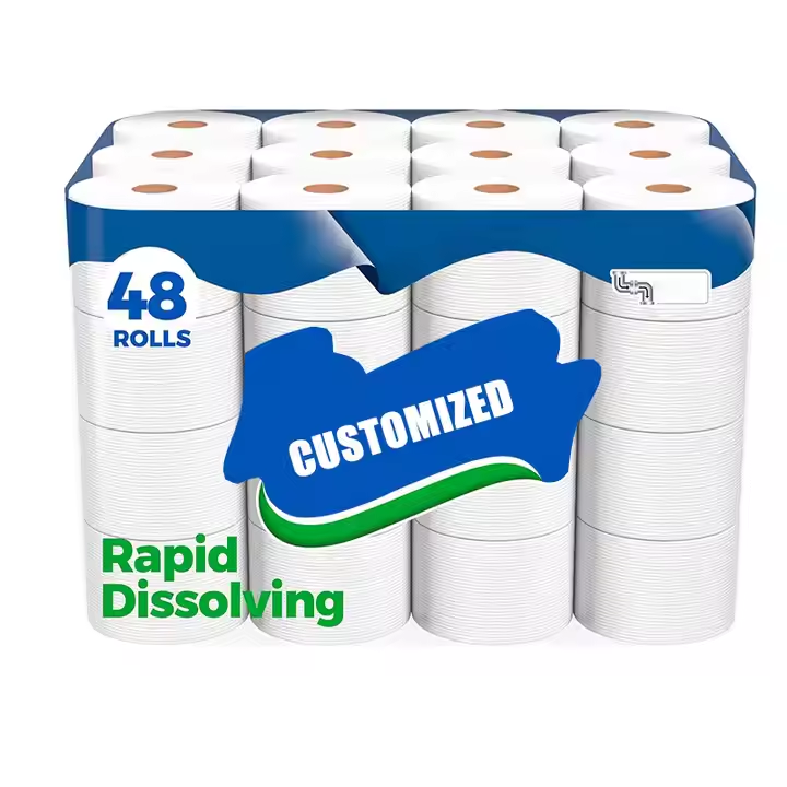Manufacturer Sells Customized 2/3/4 Ply Soft Toilet Paper Wholesale Bulk Cheap Virgin Wood Pulp Bathroom Use Toilet Paper