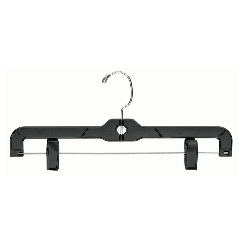 14 inch Pack of 100 Plastic Pants Hangers with Clips Skirt Hangers Clips Hangers for Pants