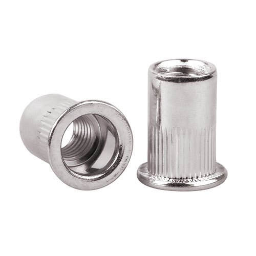 Stainless steel cylindrical knurled flat head through hole rivet nut M3-M12 BKFK