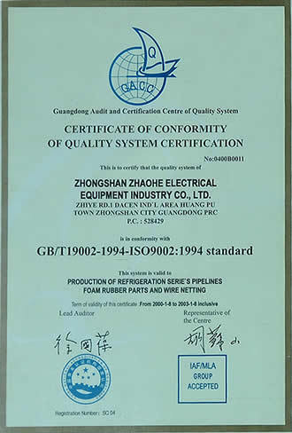 ISO9002英文证书 ISO9002英文证书