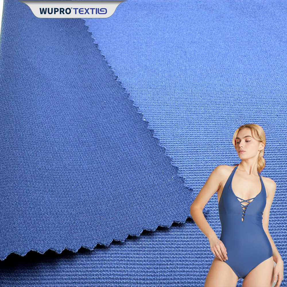 Polyester/Spandex Semi-Dull Staircase Knit Fabric with Dyed Hydrophilic Finish