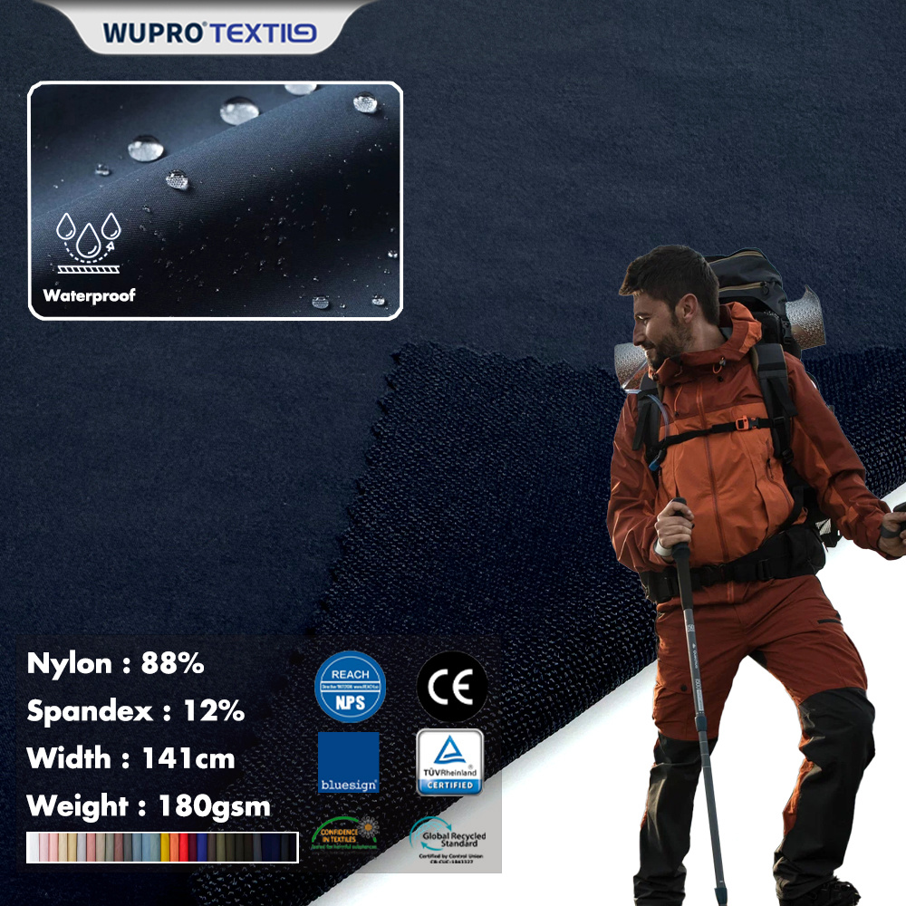 Fluorocarbon-Free Water Repellent Nylon 4-Way Stretch Fabric