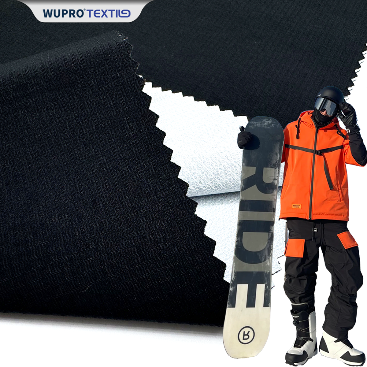 Nylon 70D+40D×70D+40D Dyed Fluorocarbon-Free DWR with White TPU Coating 3K/3K Fabric