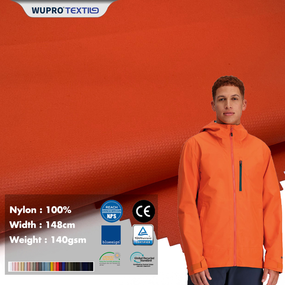 Waterproof Nylon Taslon Small Honeycomb Fabric with 5K/5K PU Coating