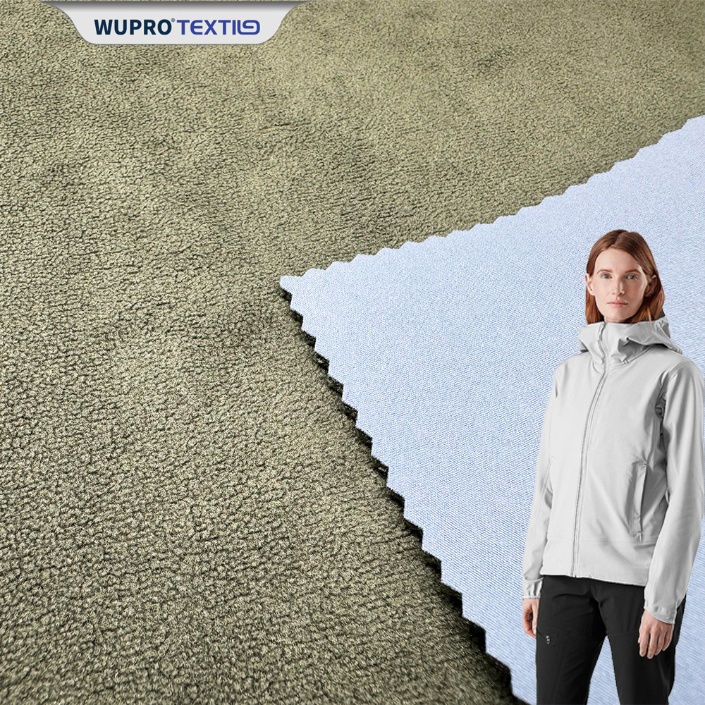 Nylon/Spandex Double-faced Knit Fabric with Dyed Composite Polyester/Spandex Omelon Fleece