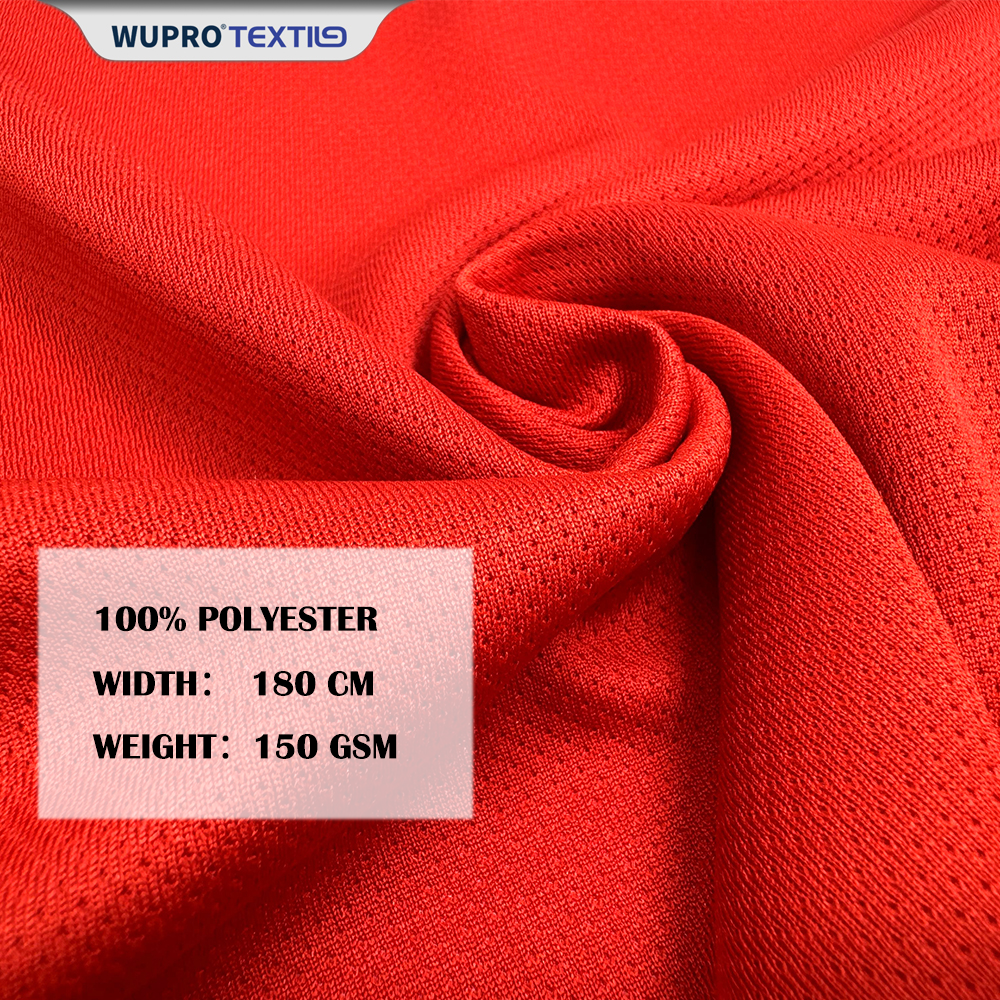 Double-faced 100% Polyester Birdseye Knit Fabric with Dyed Hydrophilic Finish