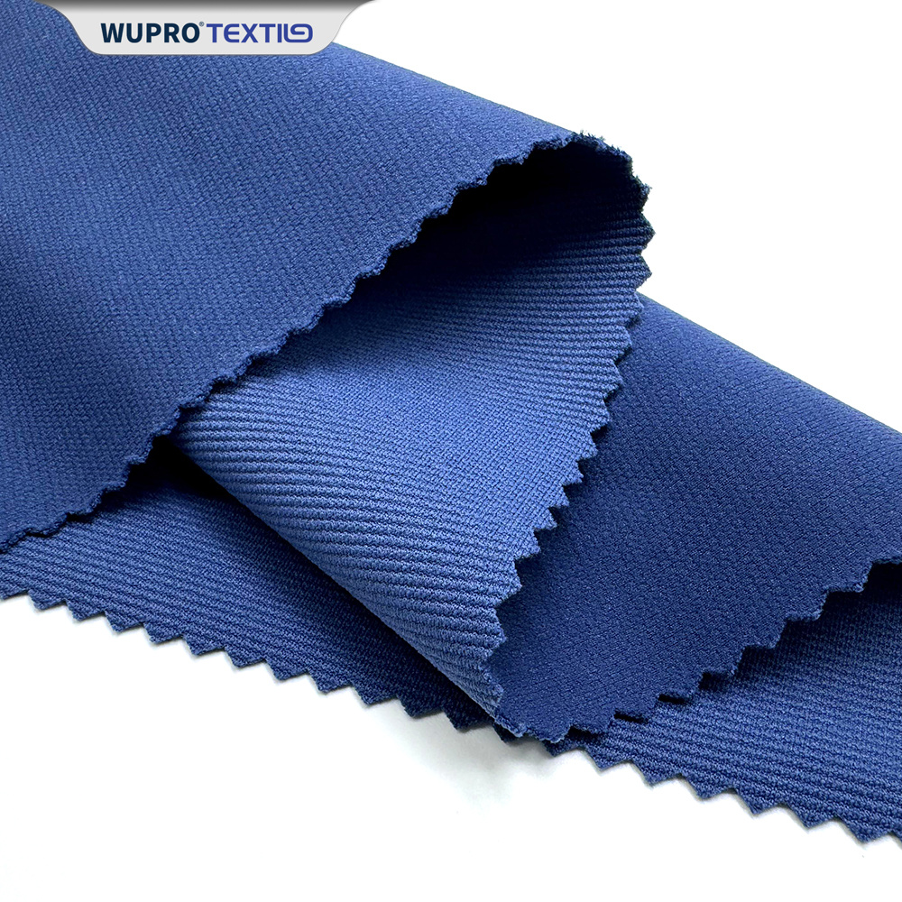Polyester/Spandex Semi-Dull Staircase Knit Fabric with Dyed Hydrophilic Finish