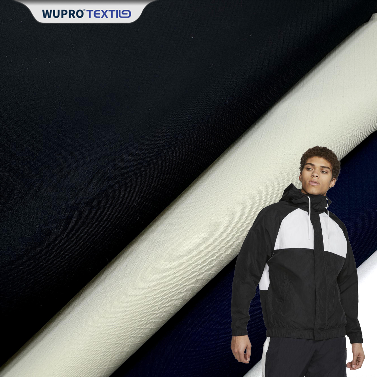 75D Outdoor Peach Skin Fabric with Waterproof TPU Lamination - Check Pattern