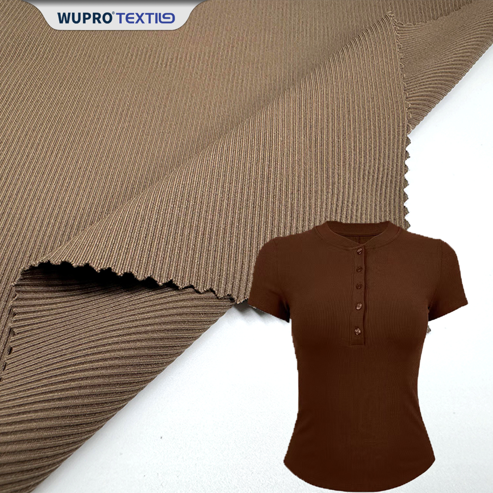 Nylon/Spandex 2×2 Rib Knit Fabric with Hydrophilic Finish