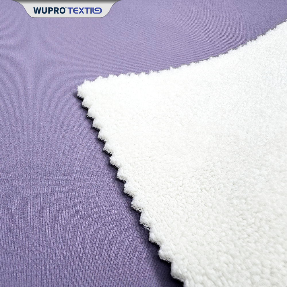 Nylon/Spandex Double-faced Knit Composite with Polyester/Spandex Omelon Fleece Fabric, Dyed & Finished (260gsm)