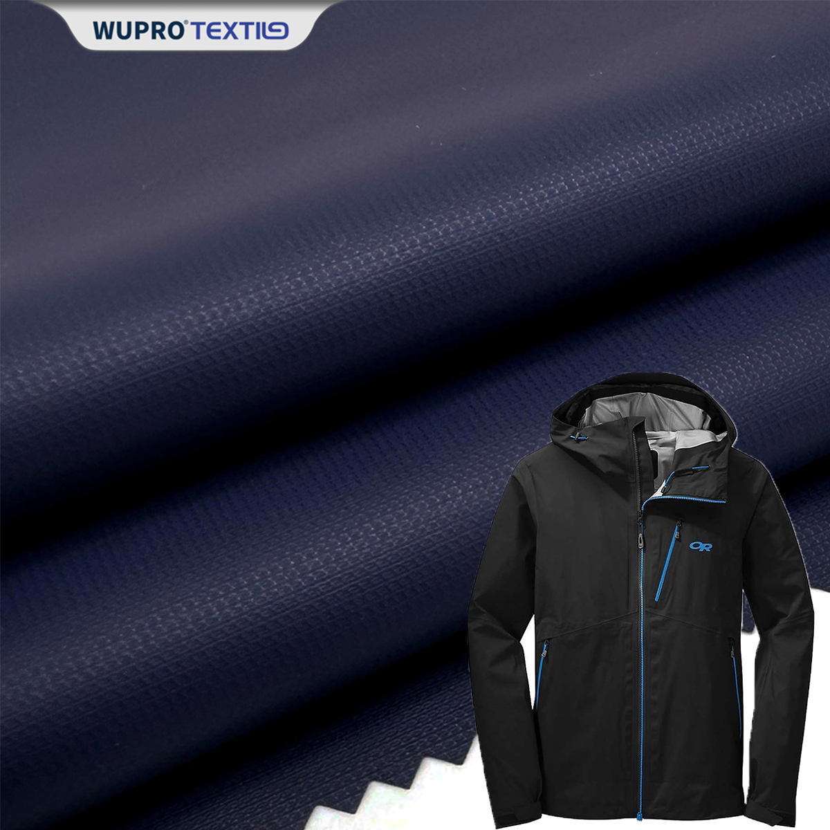 Waterproof Nylon Taslon Small Honeycomb Fabric with 5K/5K PU Coating