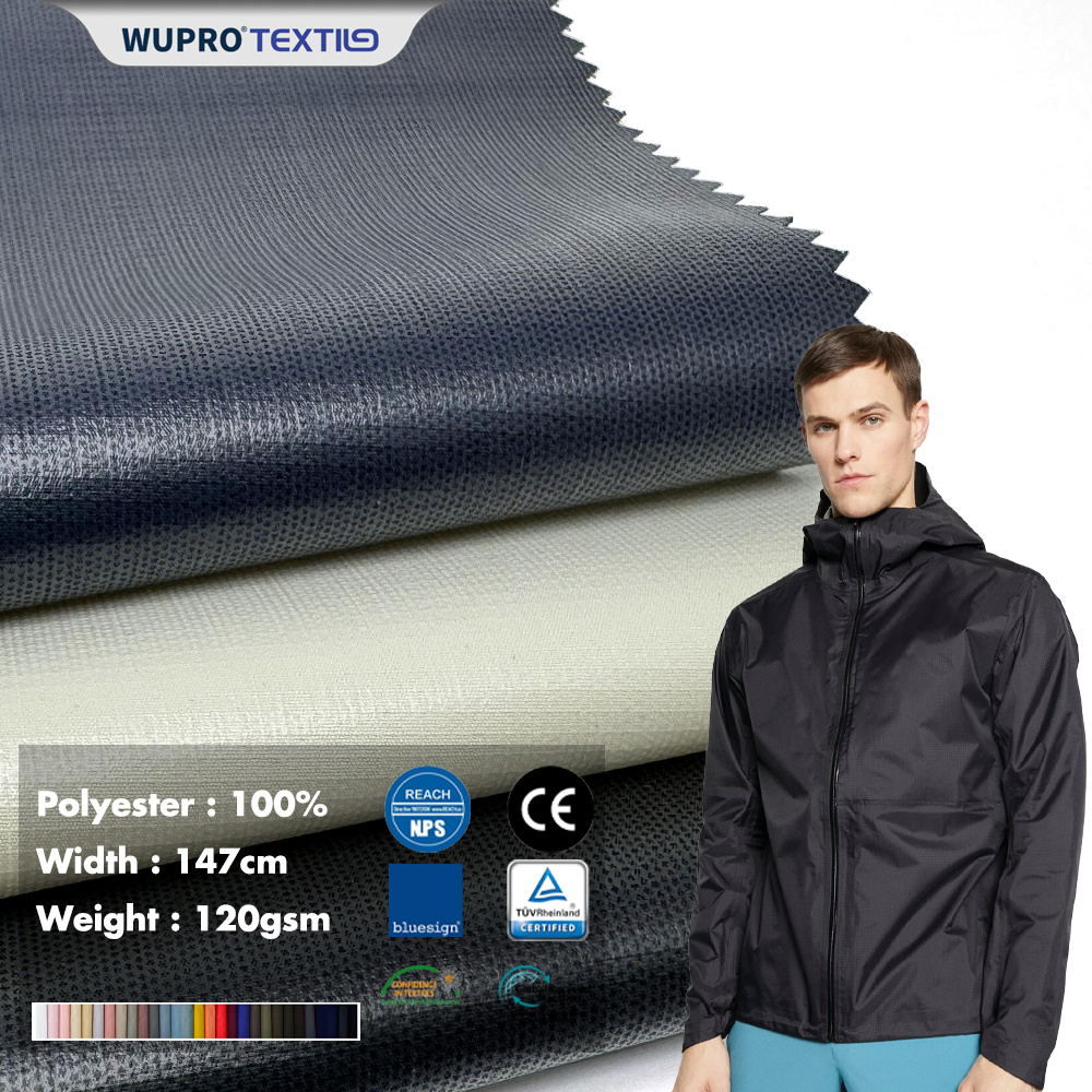 75D Outdoor Peach Skin Fabric with Waterproof TPU Lamination - Check Pattern