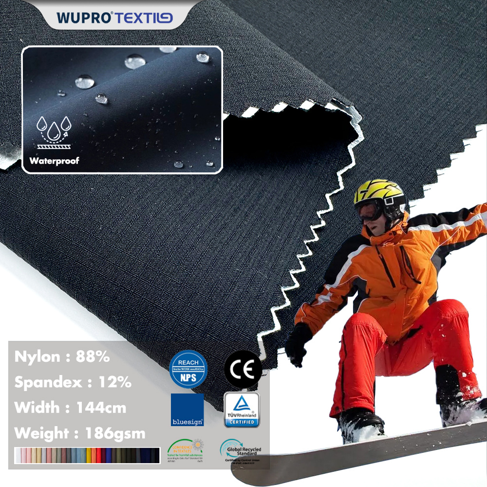 Nylon 70D+40D×70D+40D Dyed Fluorocarbon-Free DWR with White TPU Coating 3K/3K Fabric