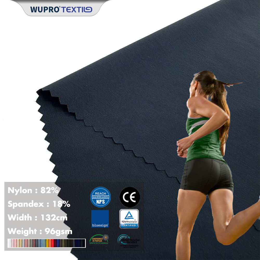30D Nylon/20D Spandex 4-Way Stretch Fabric with Reactive Dyeing, Moisture Wicking & Cooling Technology