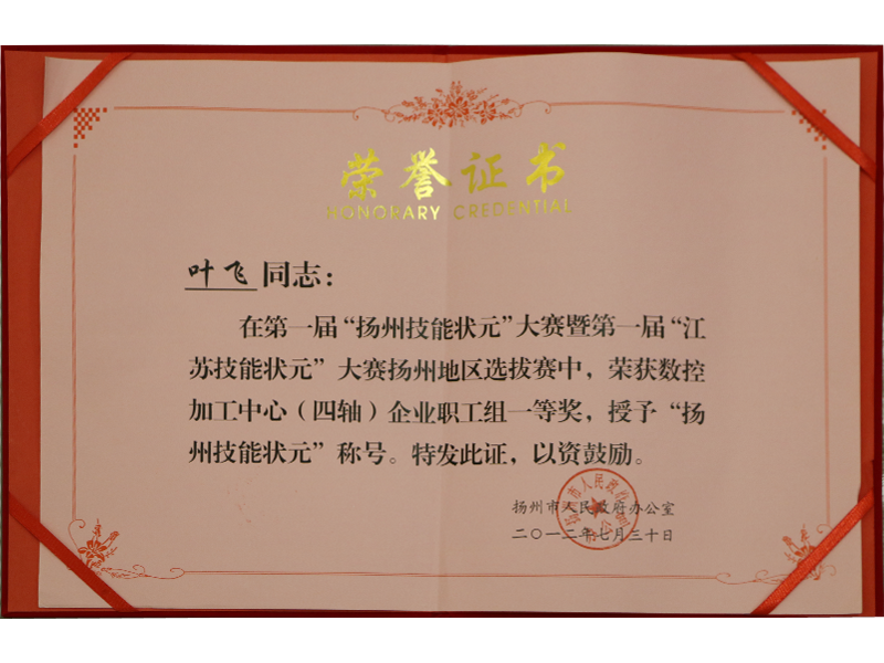 Honor Certificate