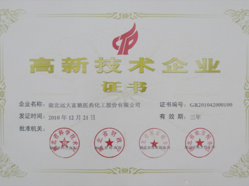 2010-高新技術(shù)企業(yè)證書